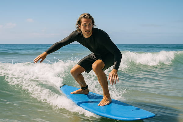 Man on a surfboard.